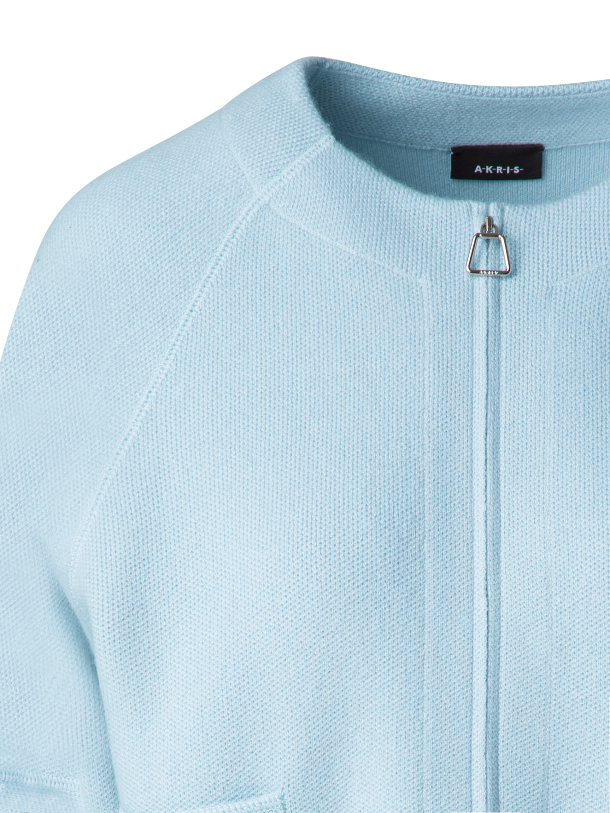 Designer Cardigan in Cashmere Pique Knit  - pastel - blue