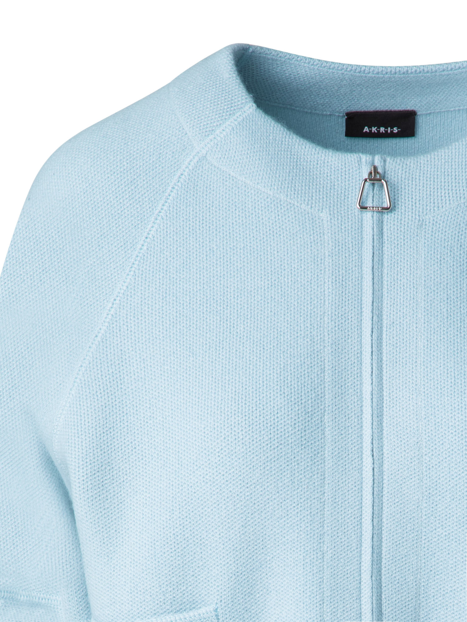 Designer Cardigan in Cashmere Pique Knit  - pastel - blue