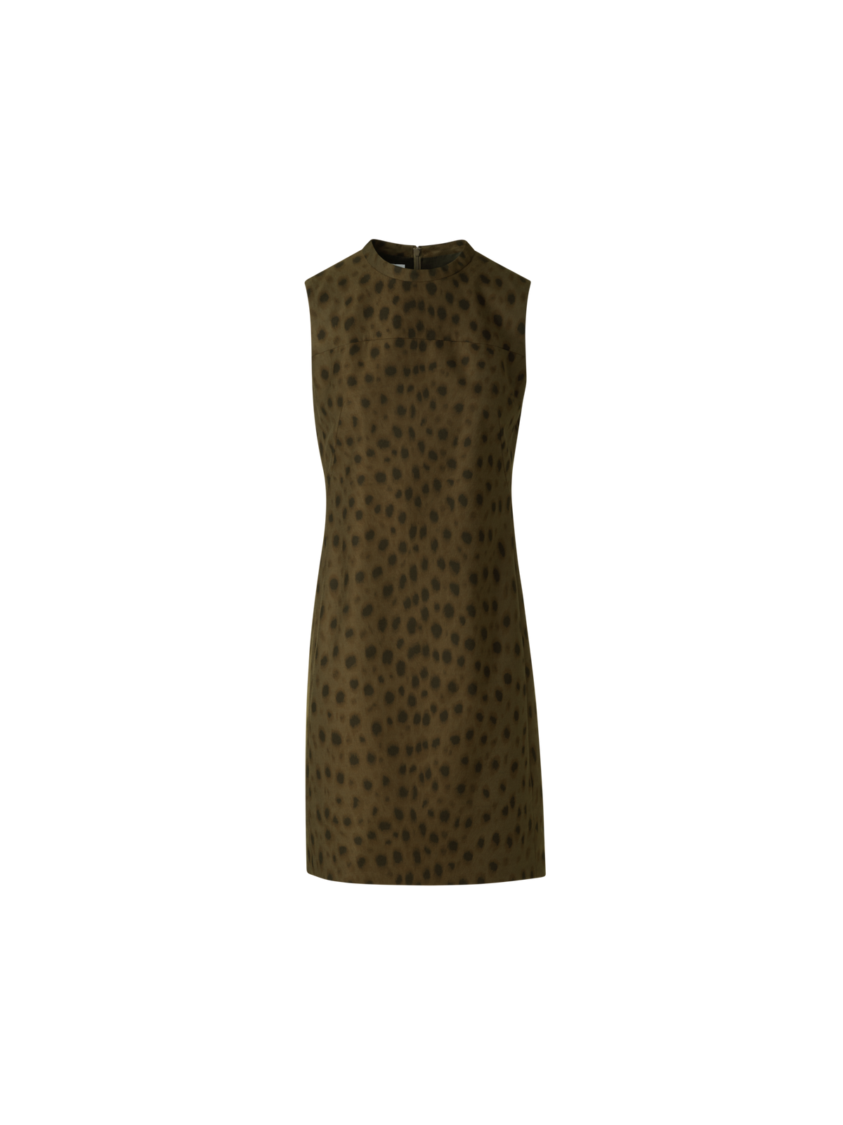 Designer Short Techno Sheath Dress in Leopard Print - neutral - brown