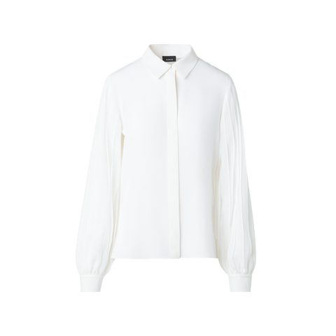 Silk Blouse with Ribbon Sleeves