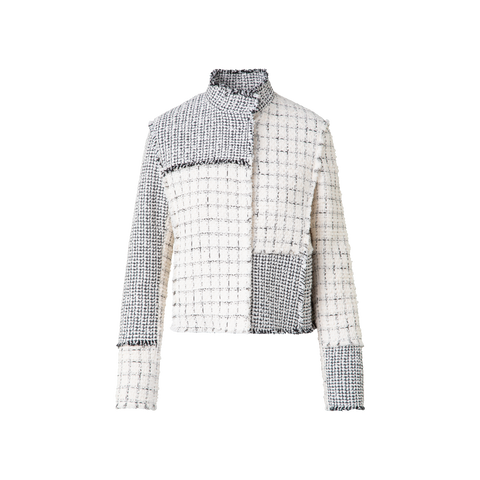 Short Jacket in Patchwork Tweed – Akris Inc. Short Jacket in Patchwork Tweed – Akris Inc.