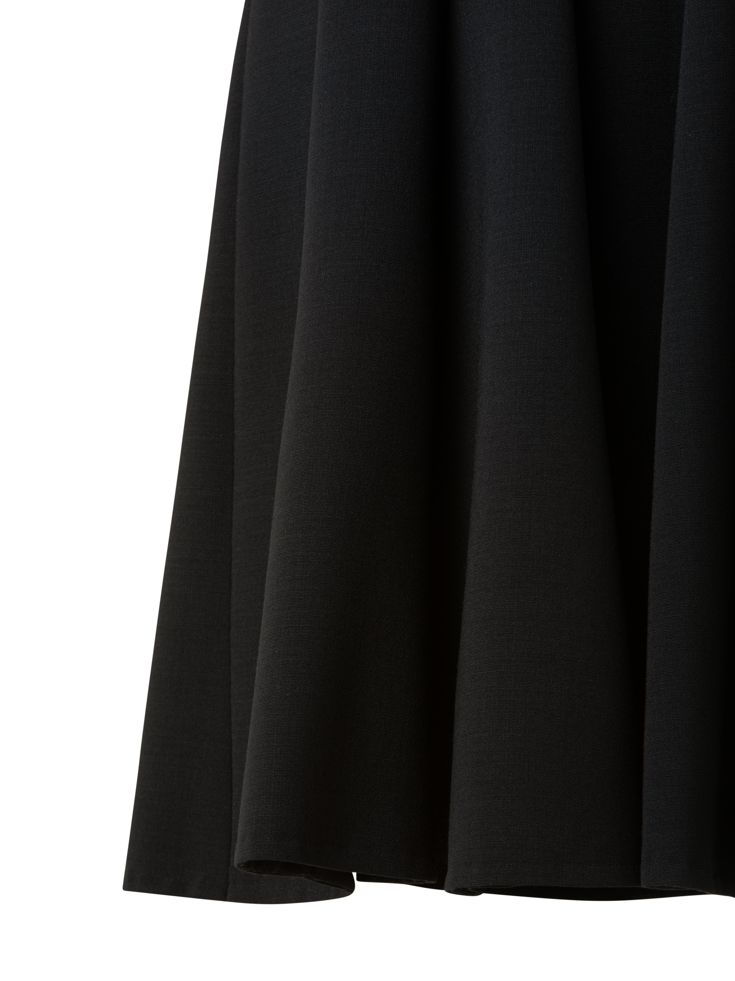 Designer Wool Double-Face Dress with Skaters Pleats - black