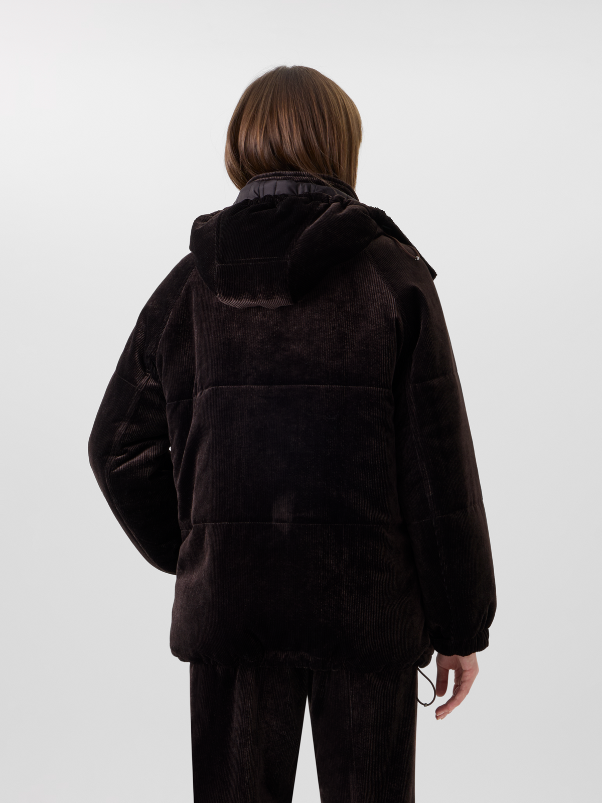 Designer Padded Oversize Corduroy Parka - brown #editorial