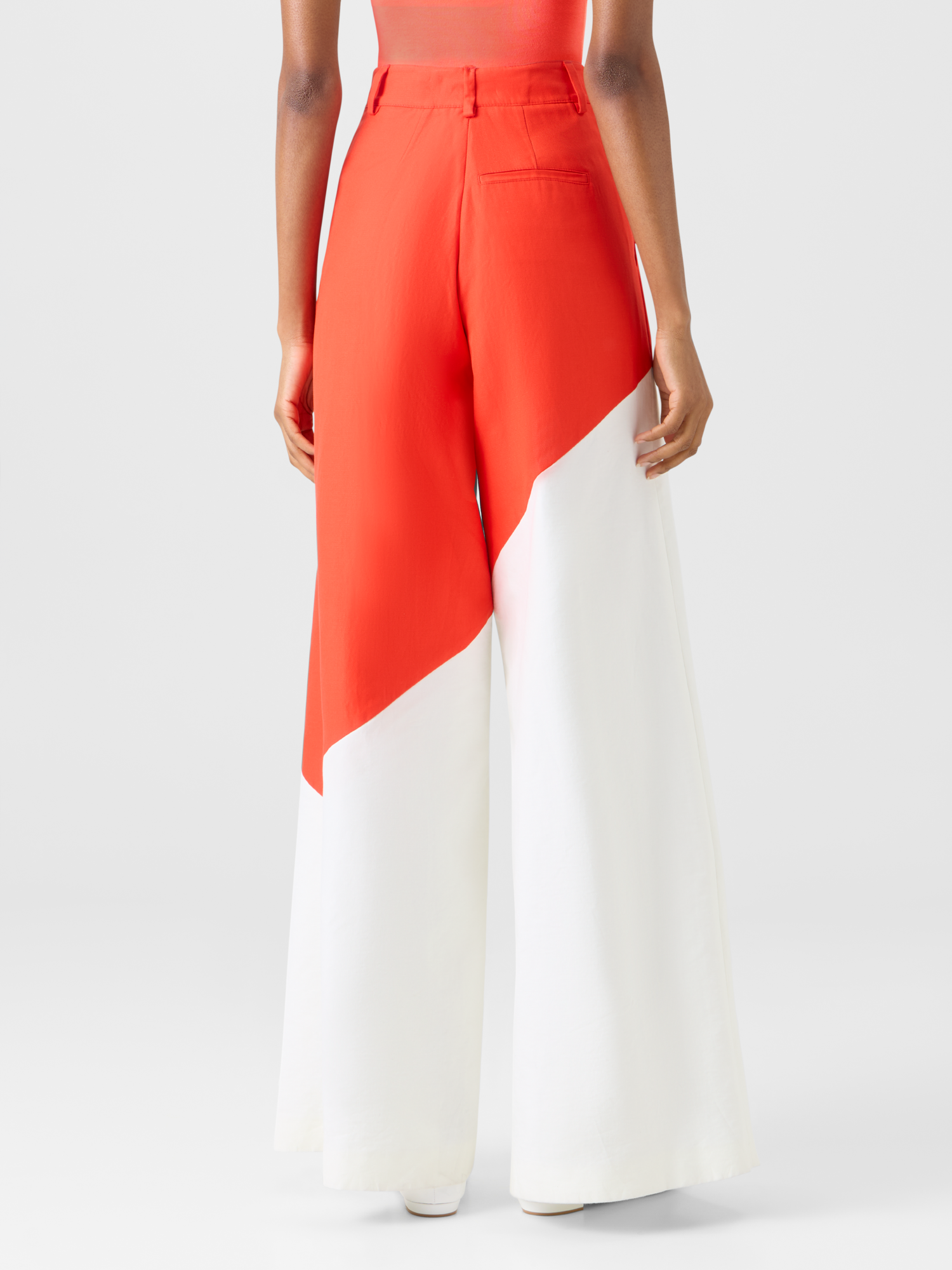Designer Cassie Wide Pants with Polygon Patchwork - multicolor