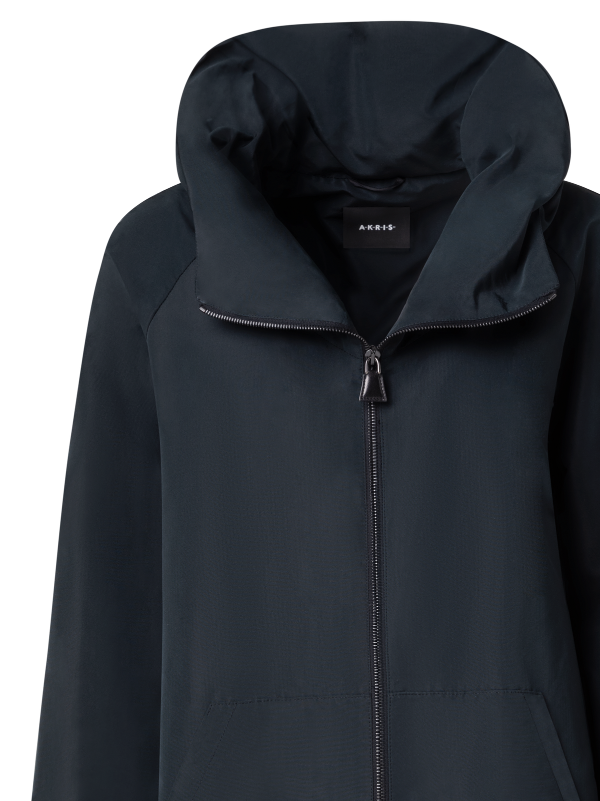 Designer Water-Repellent Silk Taffeta Parka - black