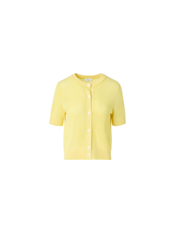 Designer Merino Wool Cropped Bolero Cardigan - yellow