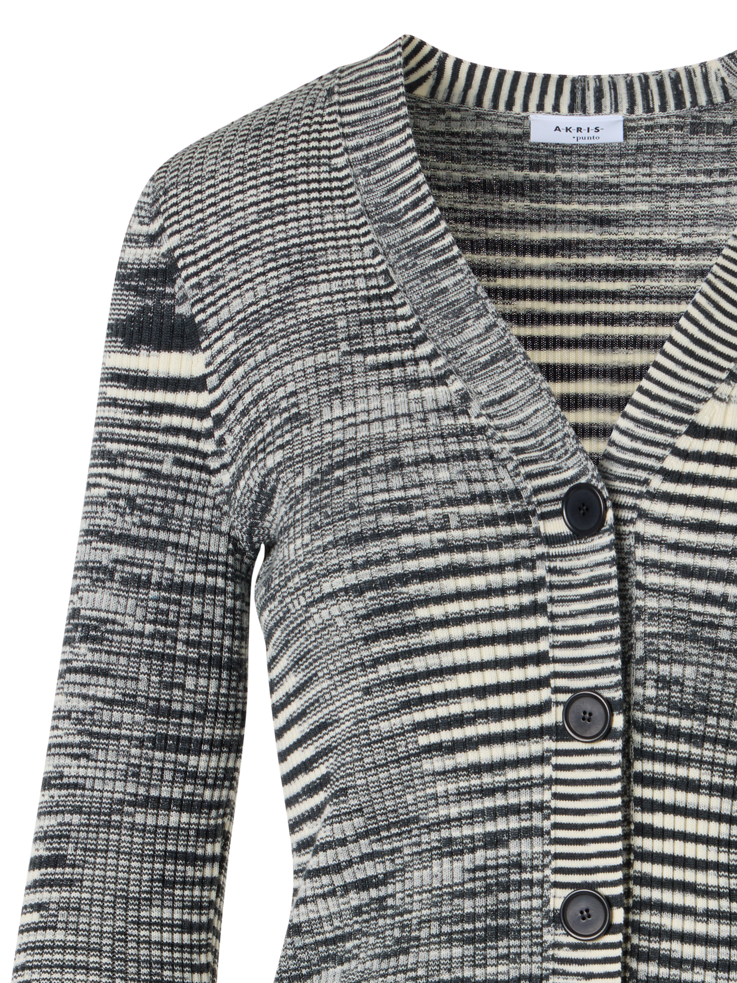 Designer Long-Sleeve Merino Wool Knit Cardigan - grey