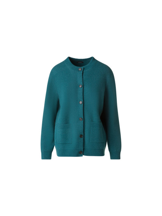 Designer Pure Cashmere Relaxed Cardigan - green