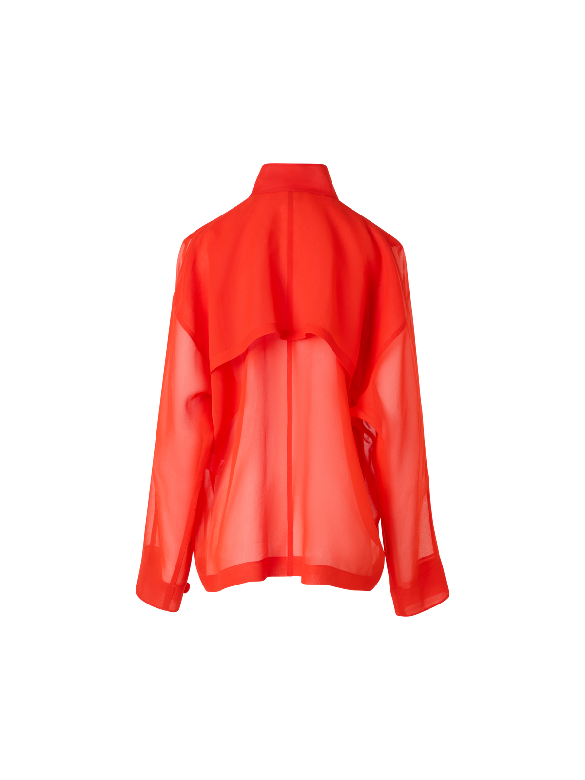 Designer Huma Oversize Parka Jacket in Silk Organza - red