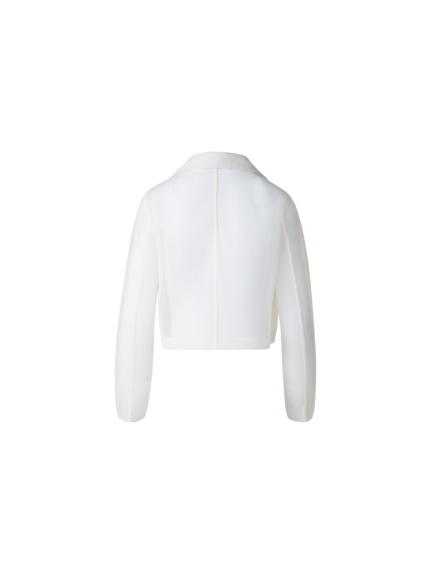 Designer Cropped Jacket in Sheer Techno-Grid - neutral - white