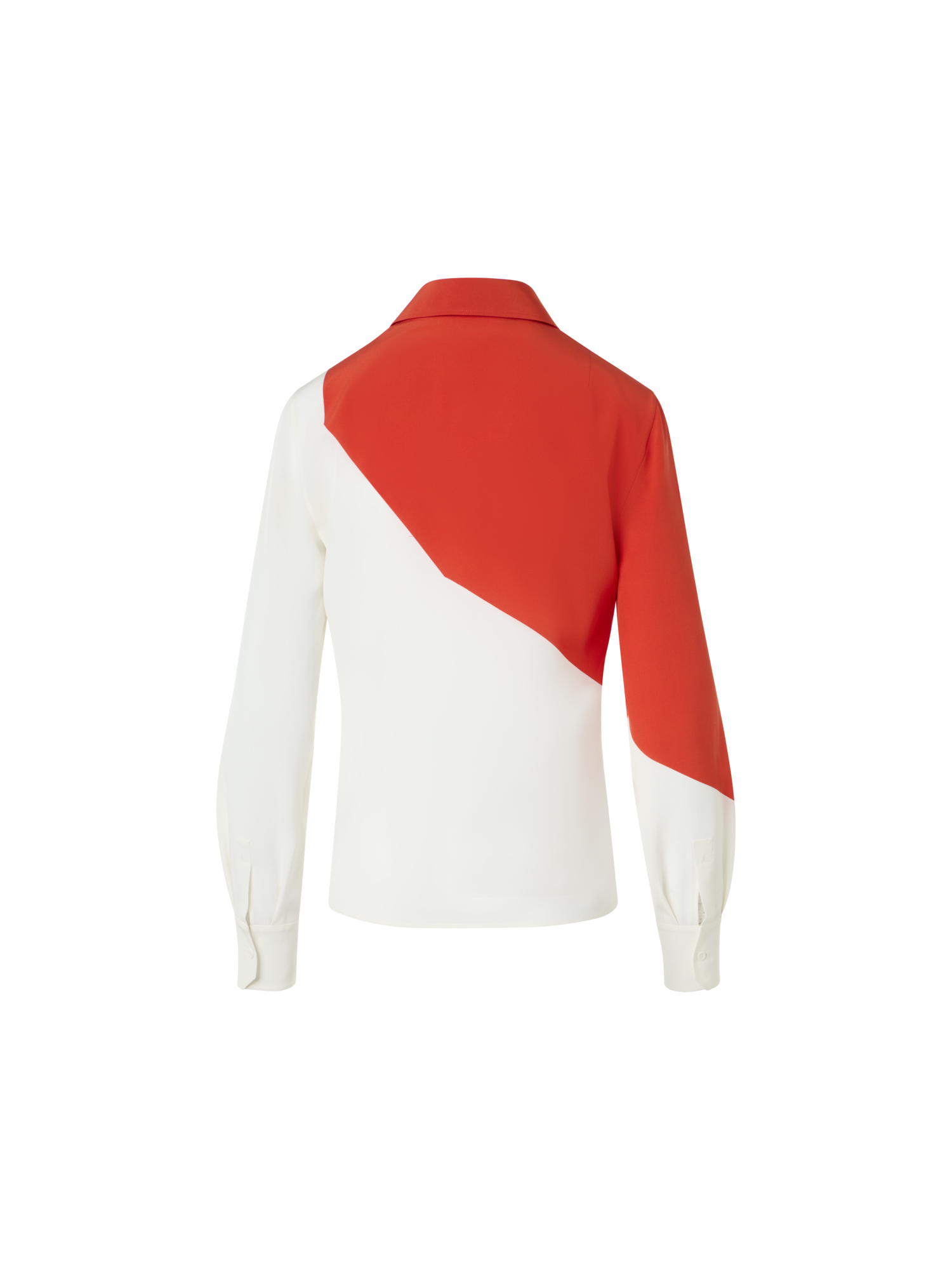 Designer Silk Crêpe Blouse with Polygon Print - multicolor