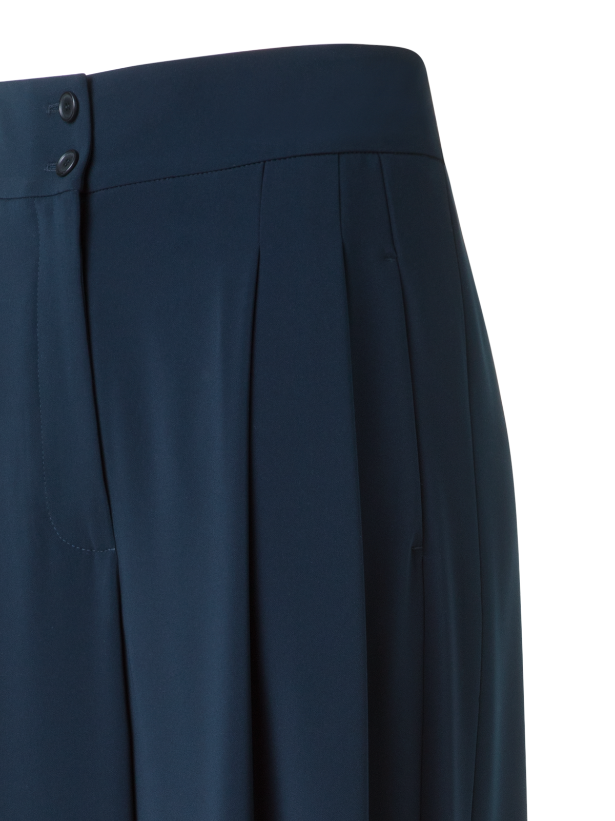 Designer Wide Straight Signature Laser Cut Pants - neutral - navy - blue