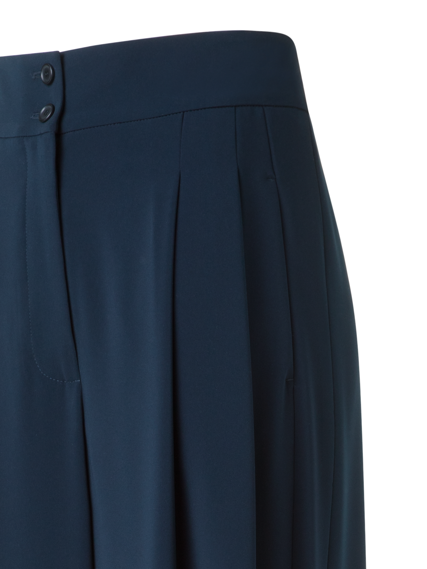 Designer Wide Straight Signature Laser Cut Pants - neutral - navy - blue