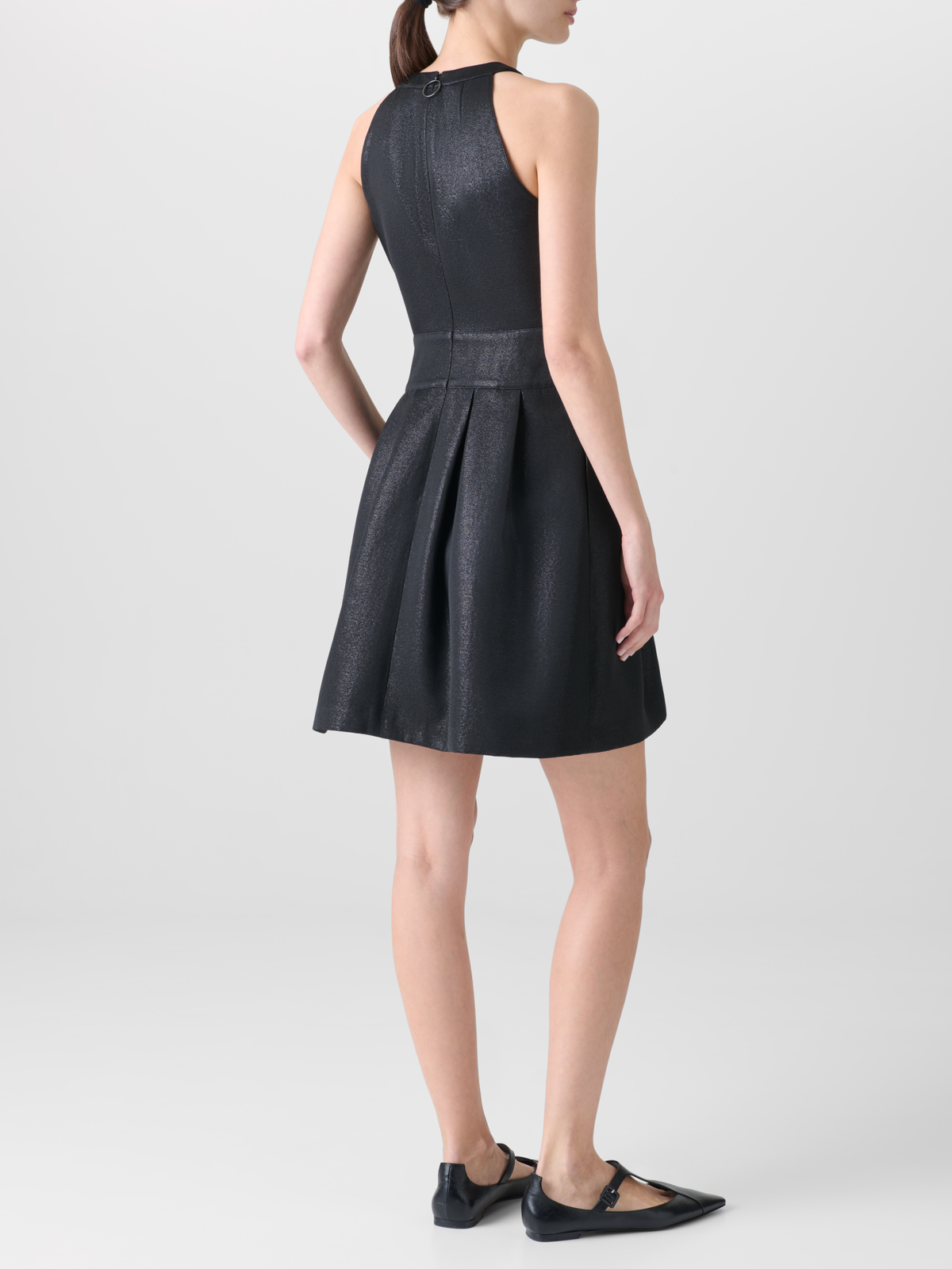 Designer Shimmering Fit and Flare Cocktail Dress - black - neutral #editorial