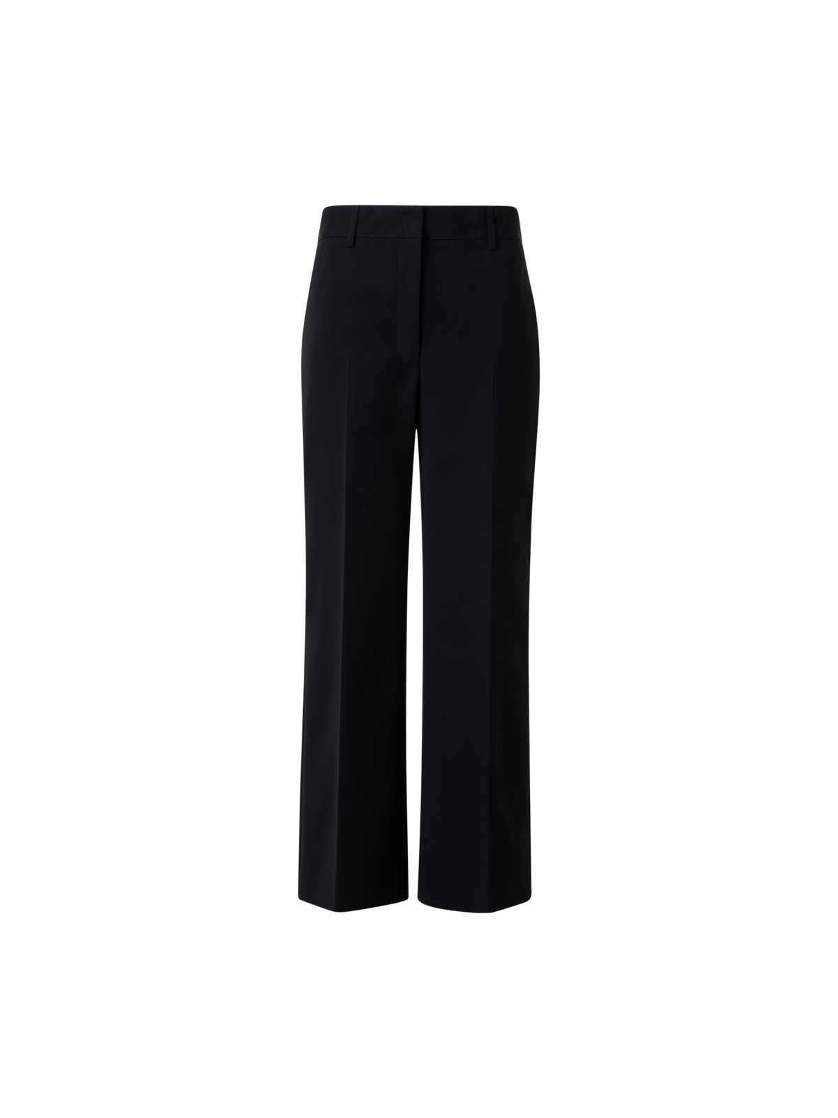 Designer Cropped Wide Cotton Pants - neutral - black