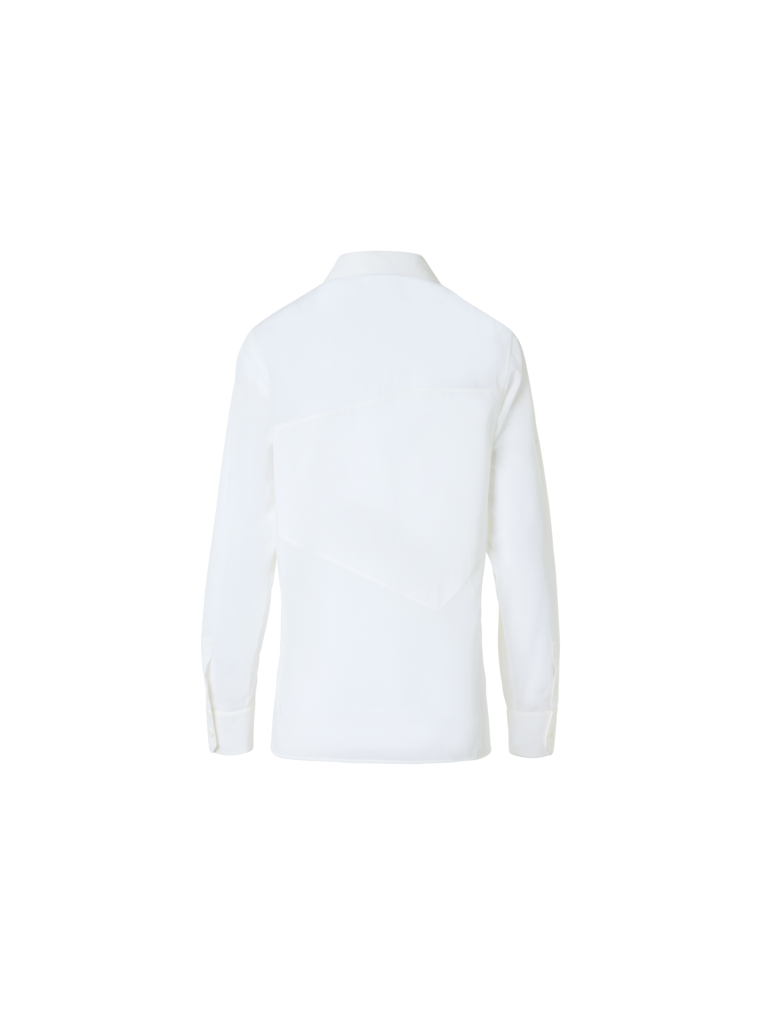 Designer Cotton Blouse with Polygon Inset - white