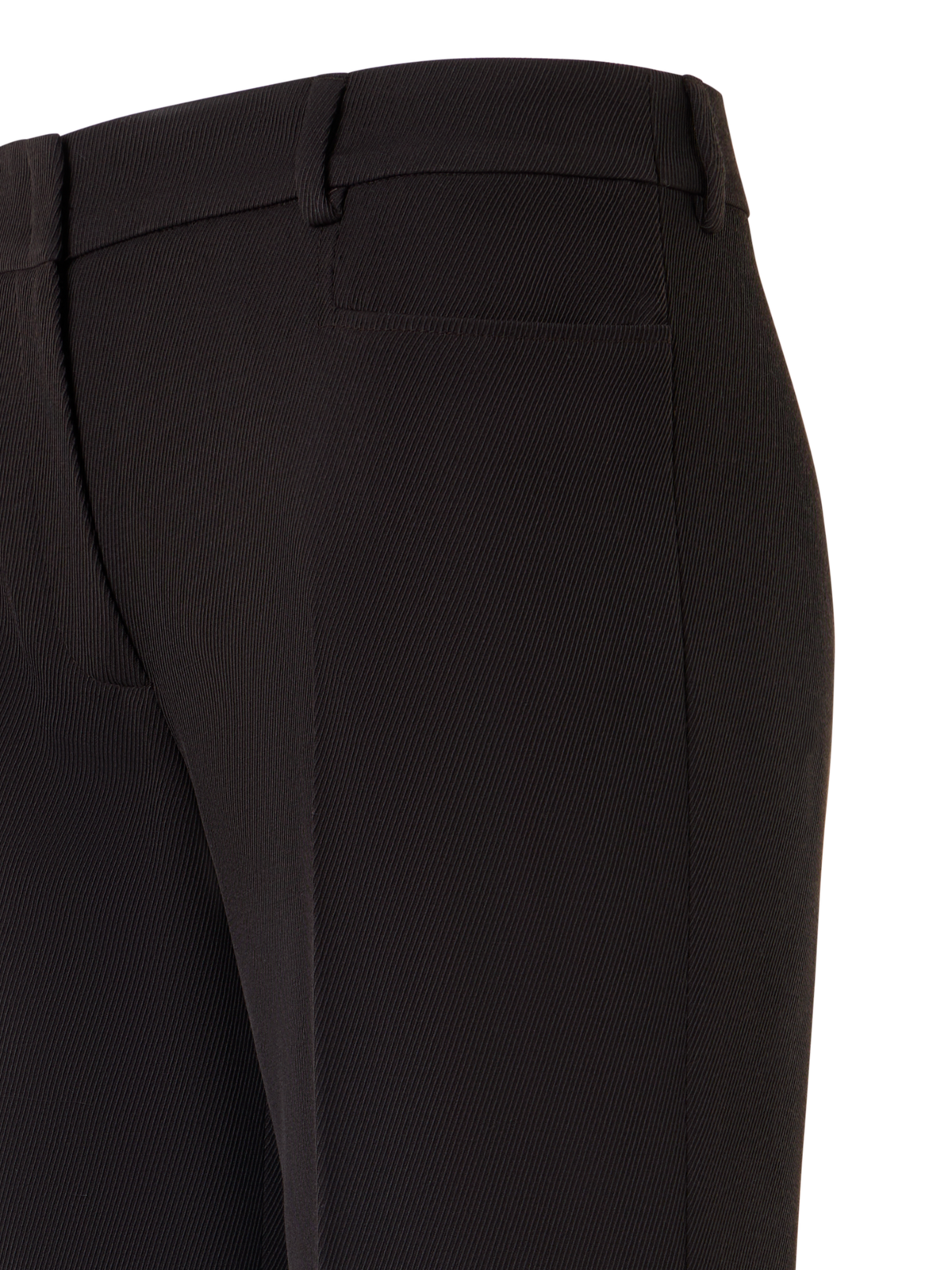 Designer Wool Tricotine Pants with Front Piping - brown