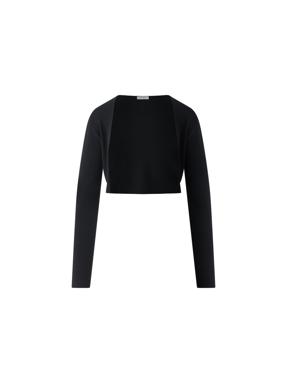 Designer Merino Wool Cropped Bolero Cardigan - black