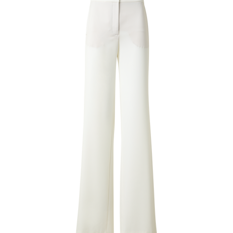 Straight Laser Cut Pants with Elastic Waist