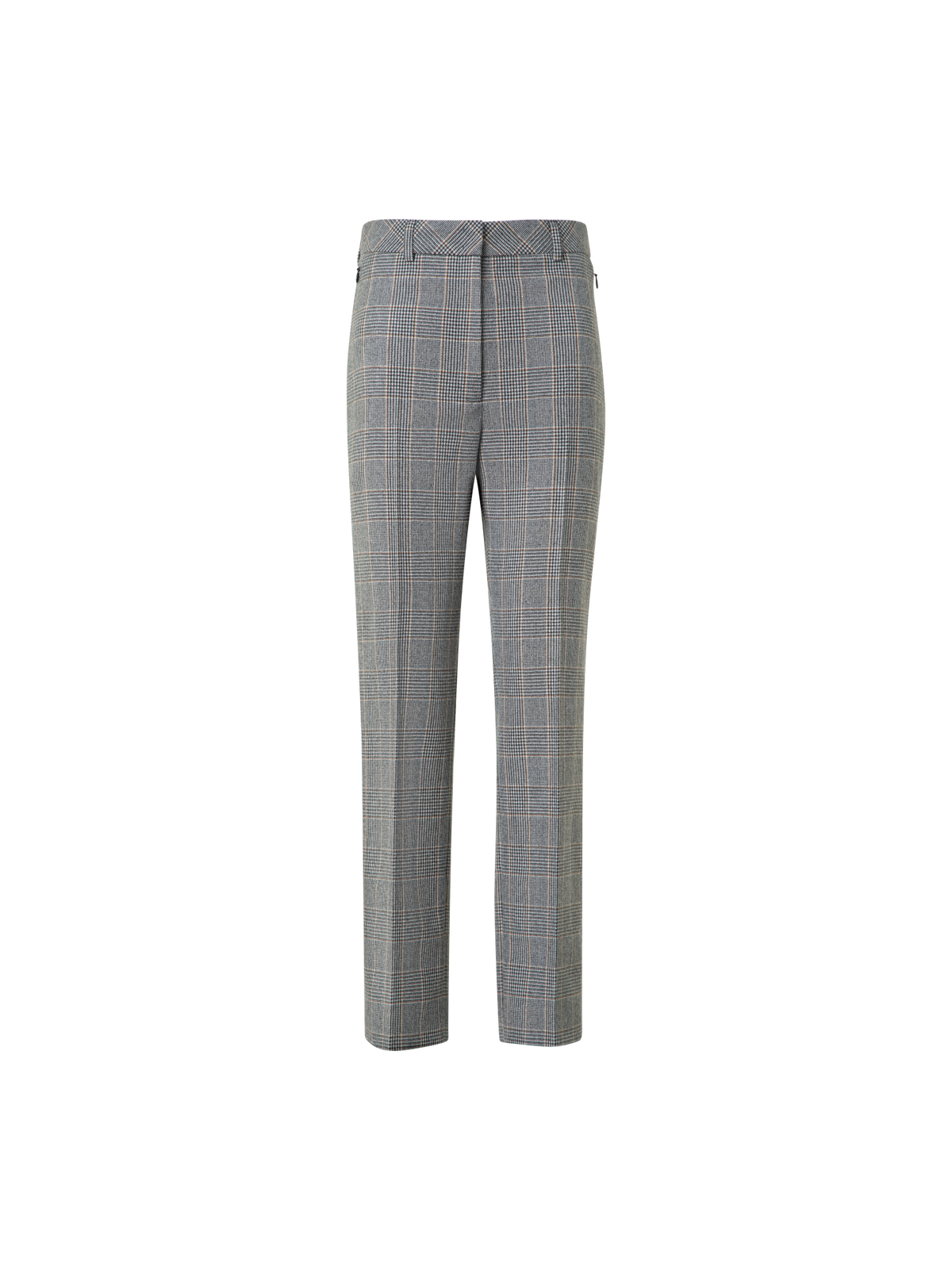 Designer Tapered Plaid Pure Cashmere Pants - black - neutral - multicolor