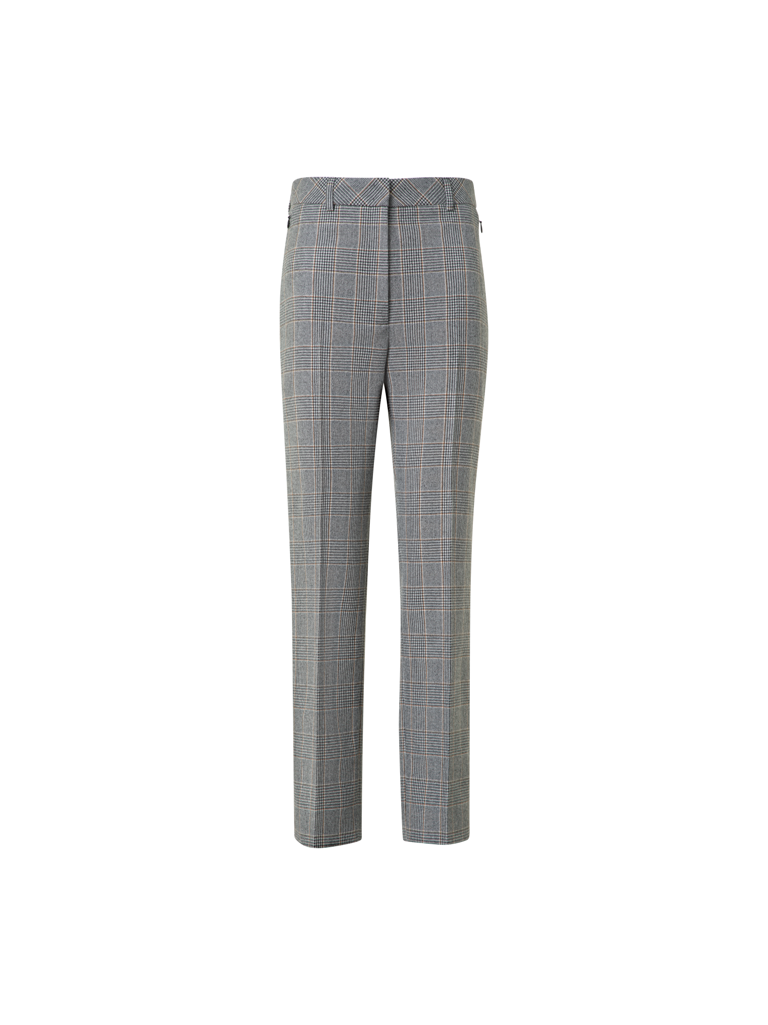 Designer Tapered Plaid Pure Cashmere Pants - black - neutral - multicolor