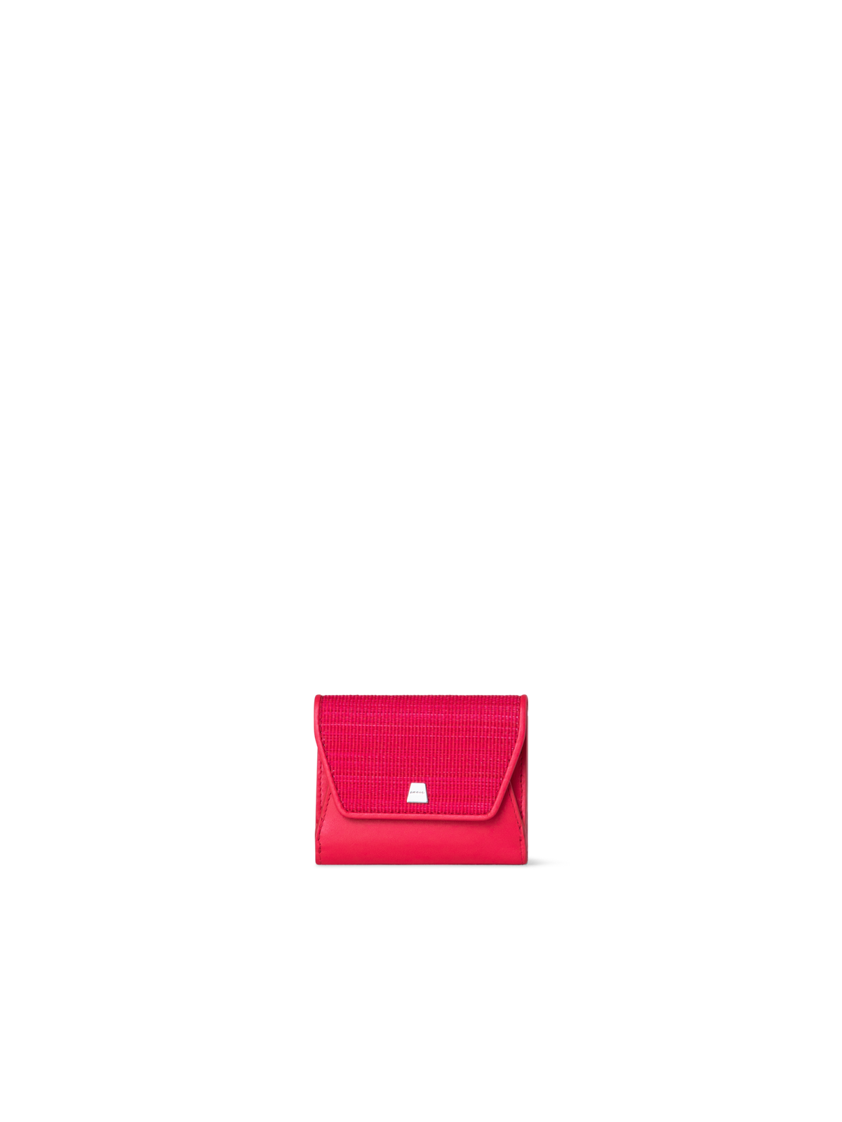Designer Compact Wallet in Horsehair and Leather - red