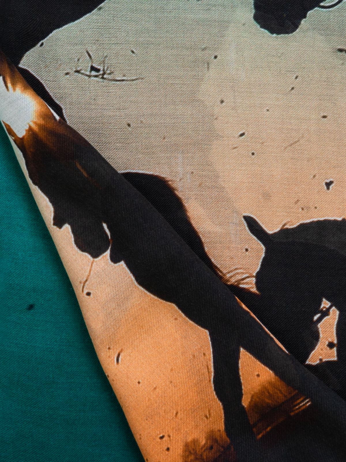 Designer Scarf Cashmere Silk Turf Print - multicolor