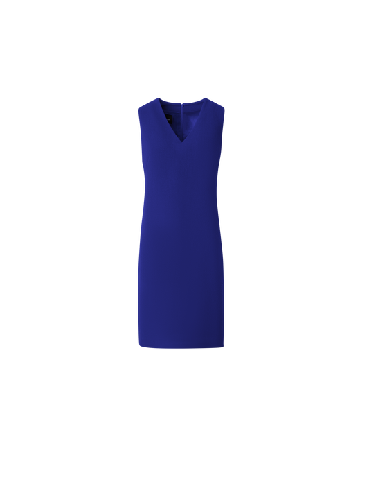 Designer Sheath Dress in Wool Crêpe Double-Face - purple