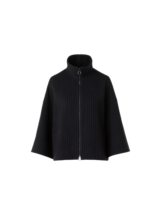 Designer Boxy Structured Corduroy Wool Cashmere Jacket - black - neutral