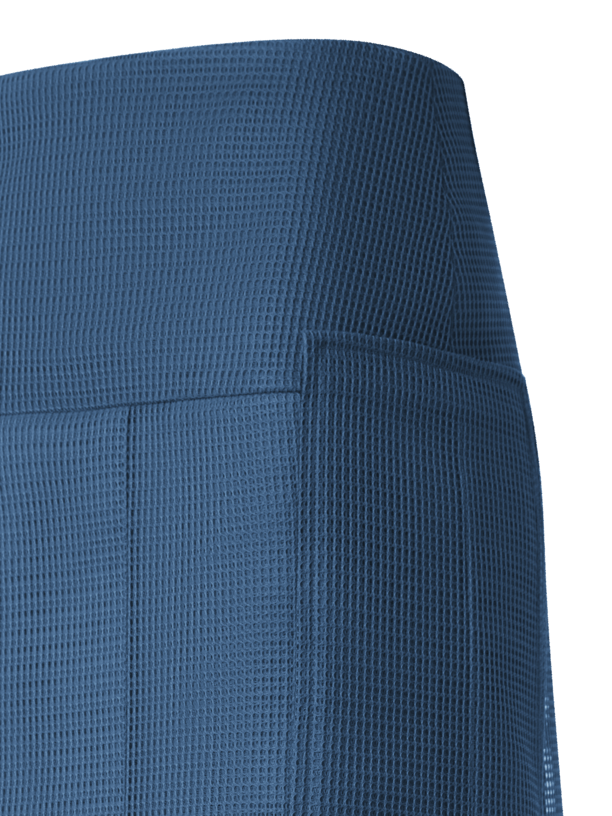 Designer Pleated Midi Skirt in Techno Grid - blue