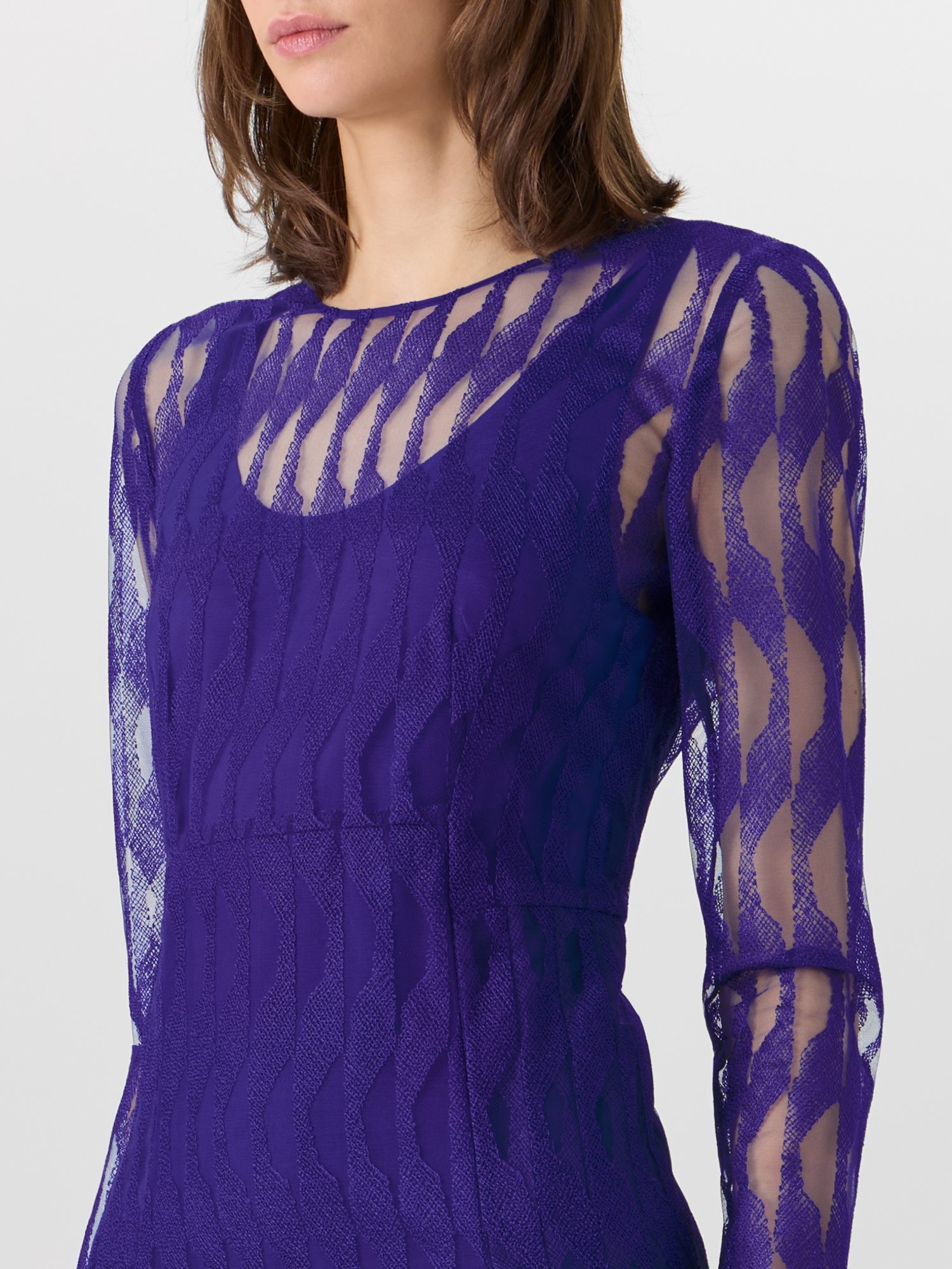 Designer Long-Sleeve High Plains Dress - purple 