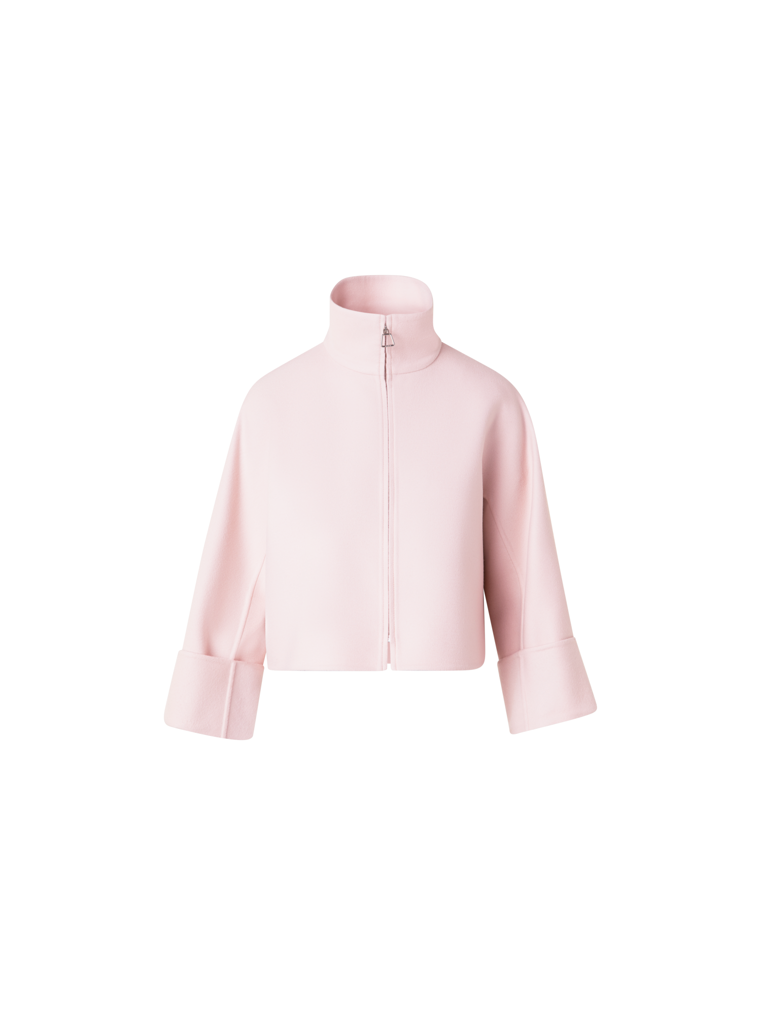 Designer Short Kimono Sleeves Jacket in Wool Double-Face - pastel - pink