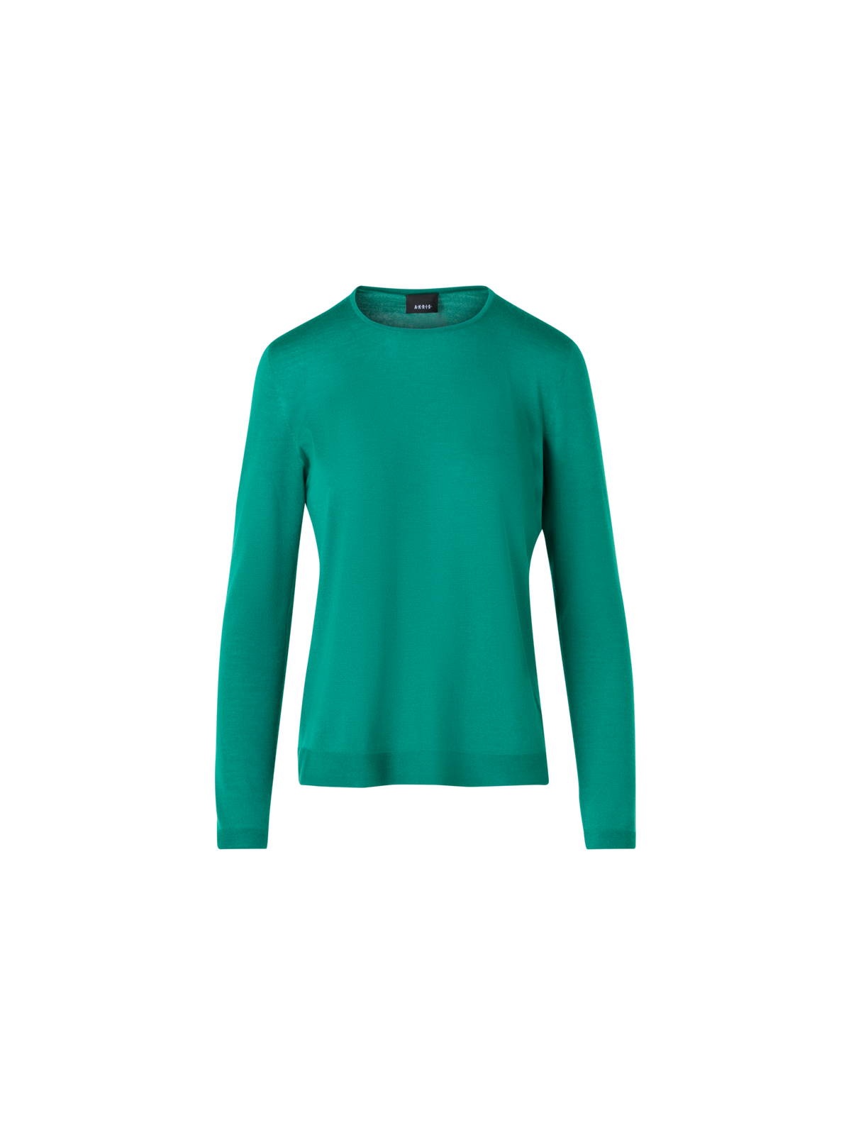Designer Long-Sleeve Cashmere-Silk Knit Sweater - green