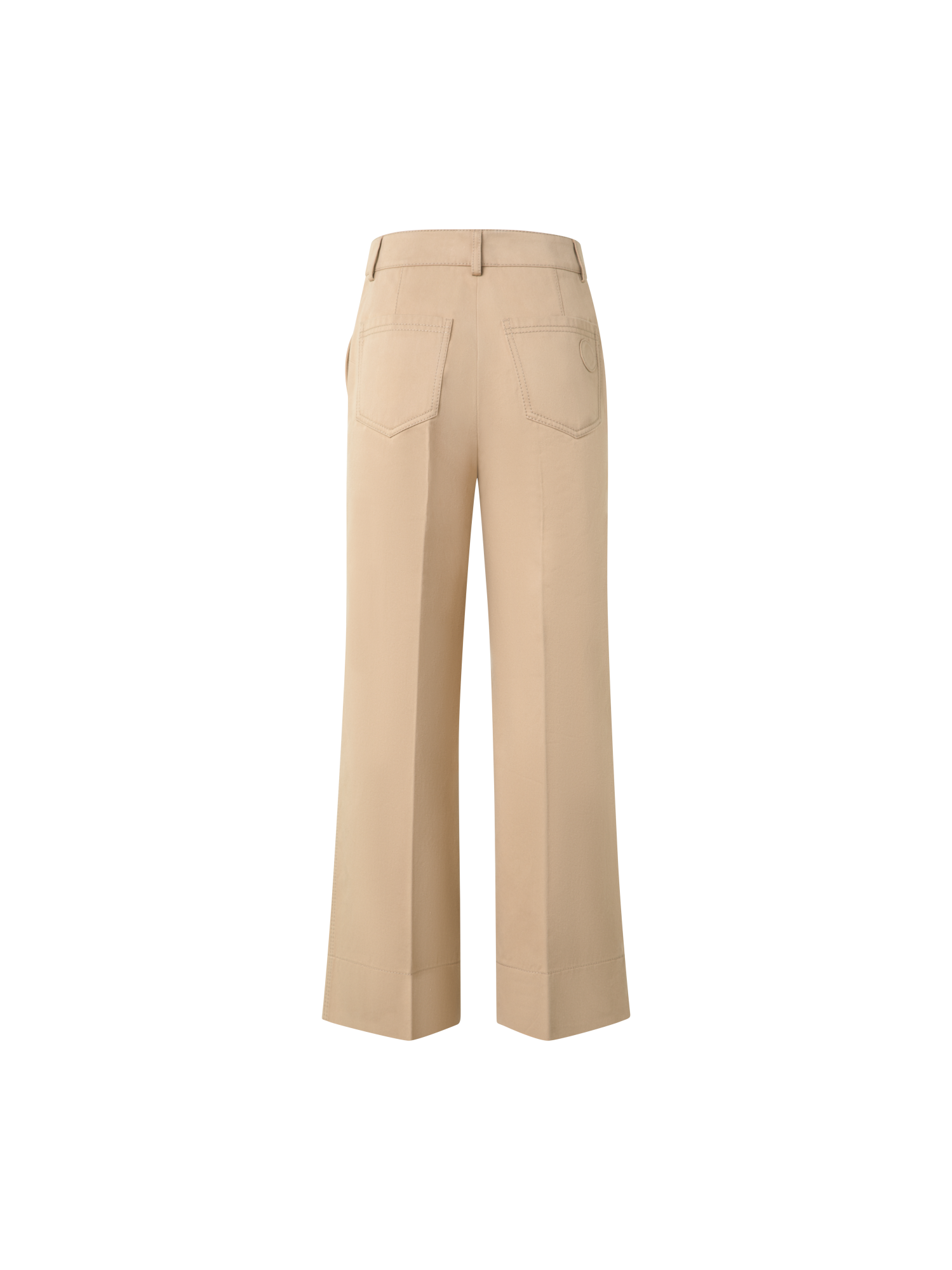 Designer Cropped Wide Cotton Gabardine Pants - neutral - beige