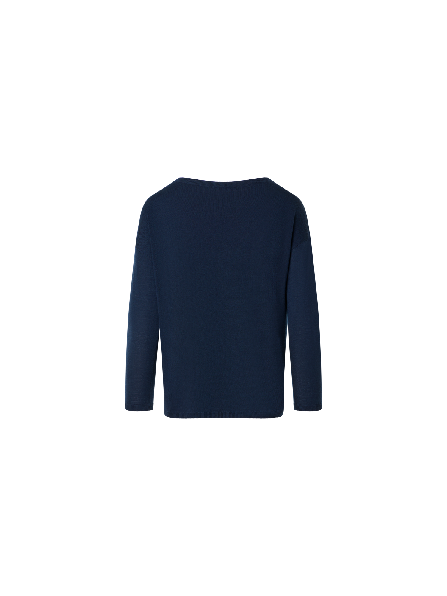 Designer Fine Merino Wool Signature Knit Sweater - navy - blue