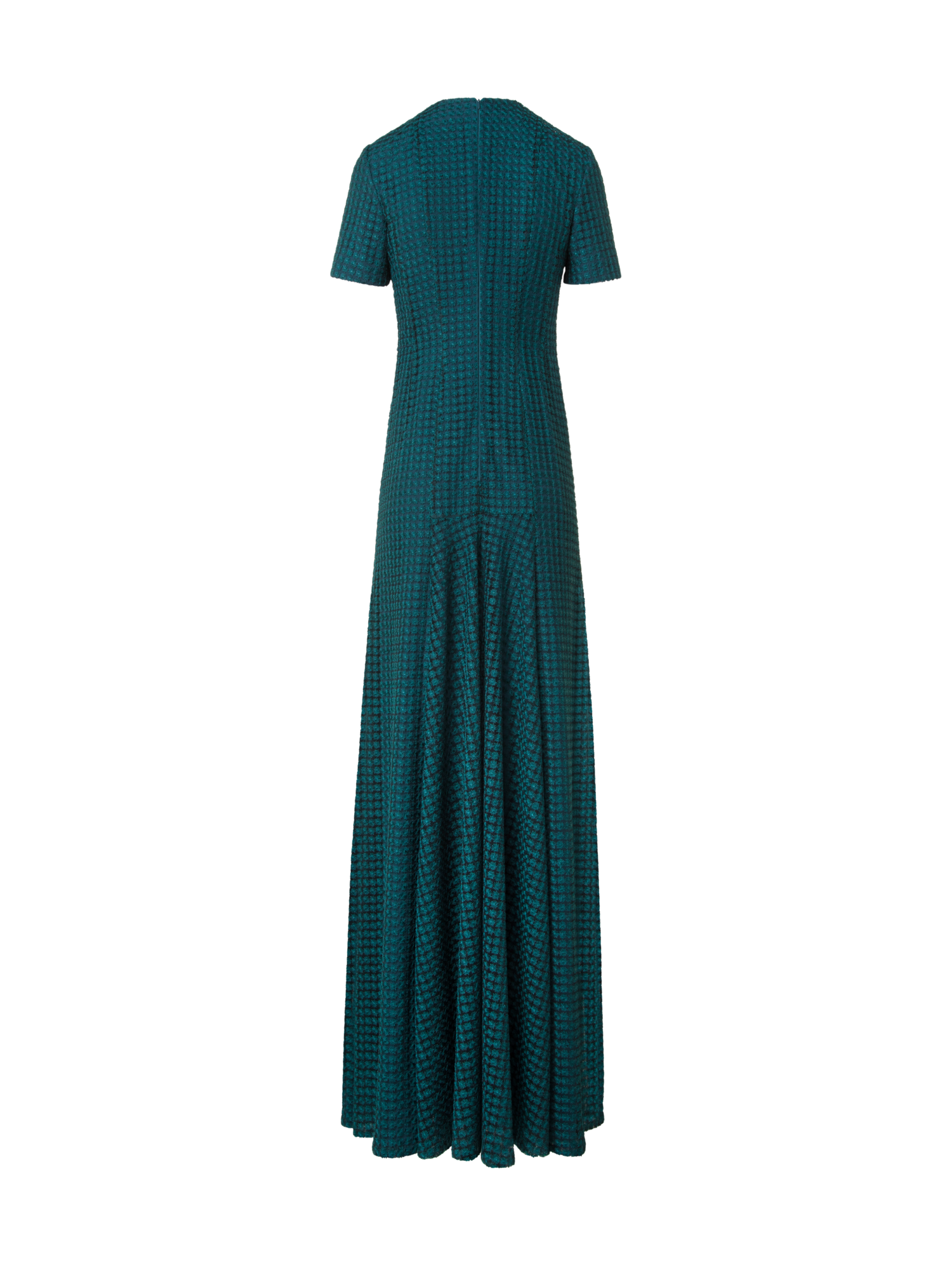 Designer Fitted Evening Gown in Flower Embroidery - green