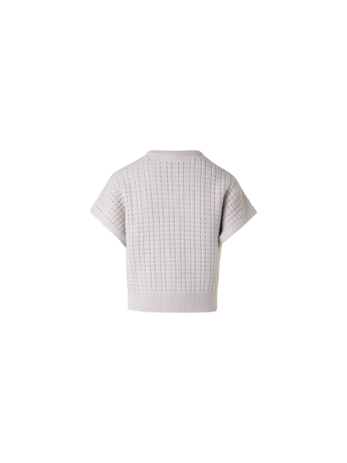 Designer Short Sleeve Cashmere Knit Cardigan - neutral - pastel - beige