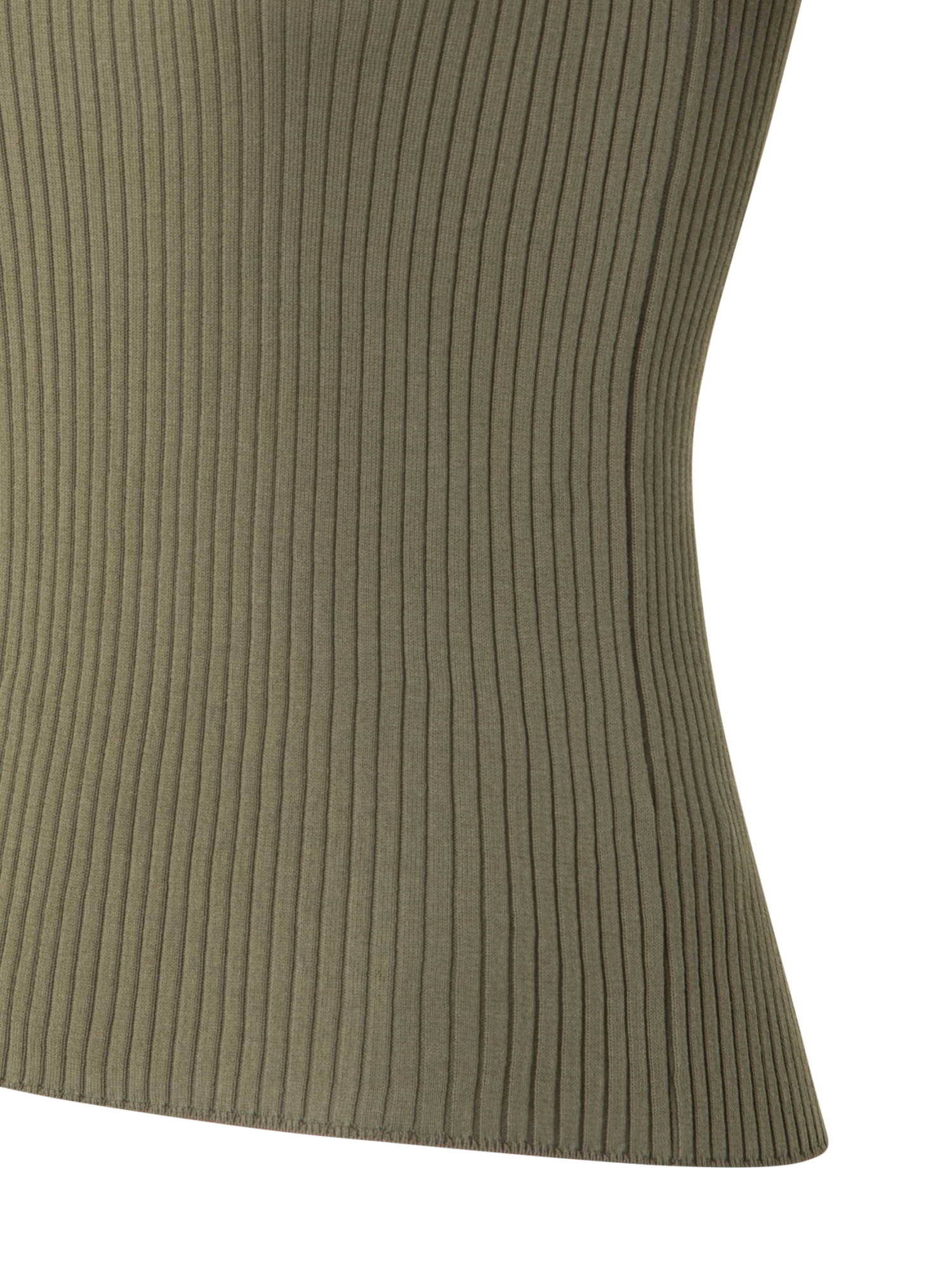 Designer Knit Tank Top in Twisted Cotton Rib - neutral - green