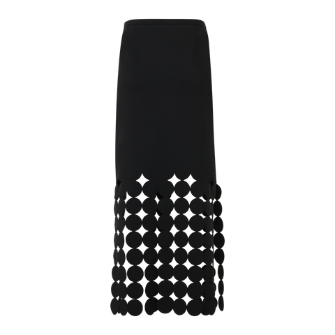 Dropping Dot Cut-Out Jersey Midi Skirt
