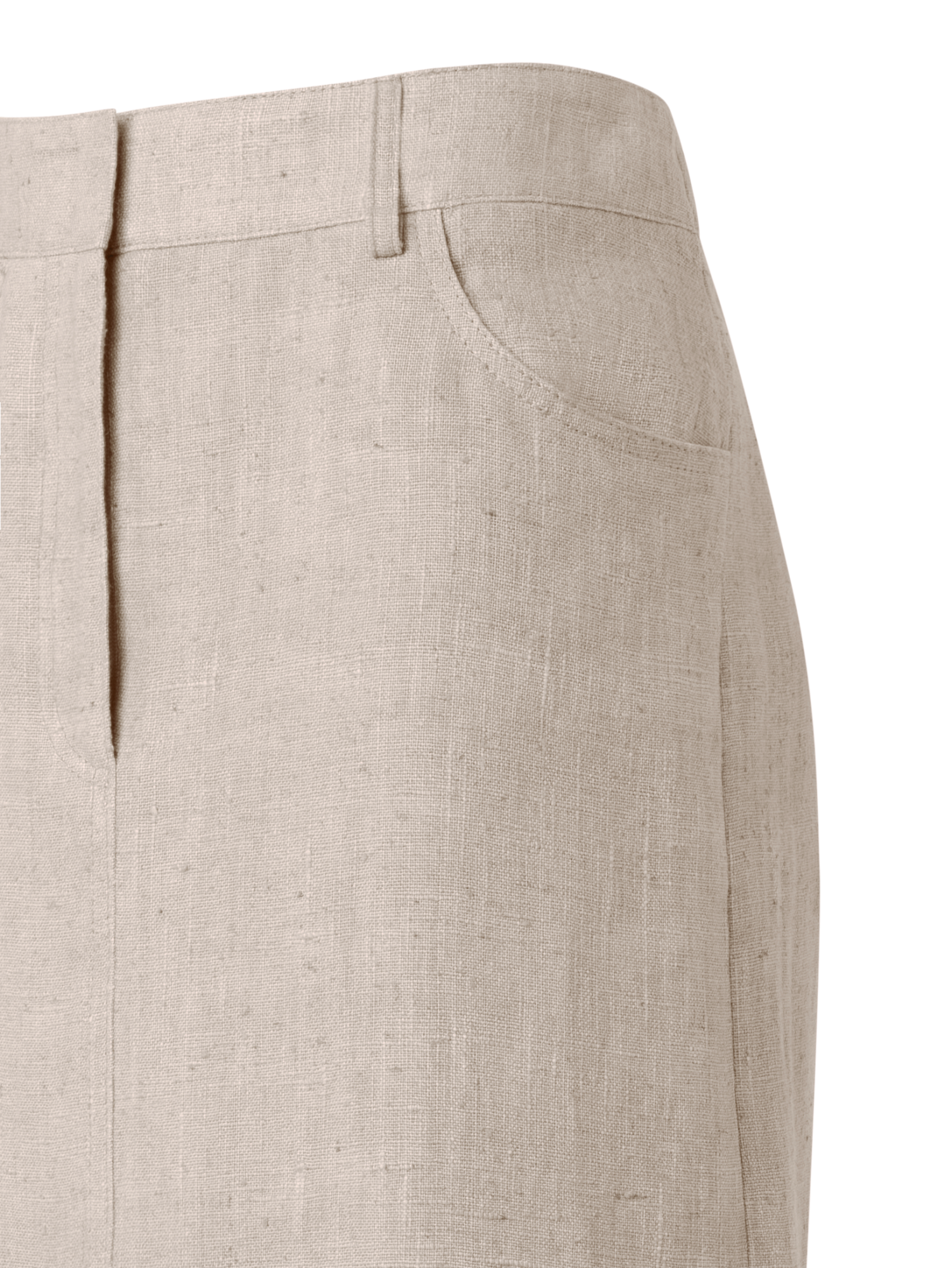 Designer Long Pencil Skirt in Linen - neutral - pastel - beige