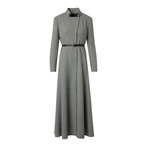 Prince of Wales Check Wool Double-Face Midi Dress