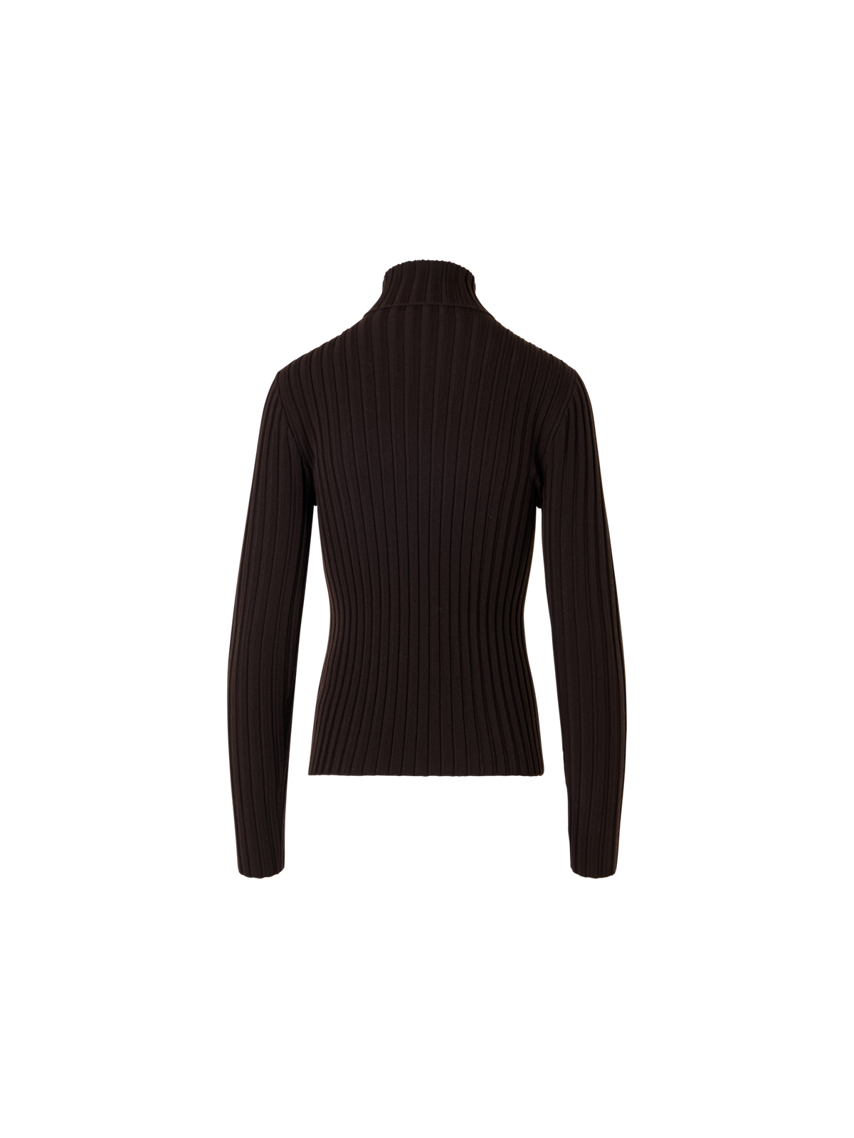 Designer Reversed Rib Merino Knit Turtleneck - brown