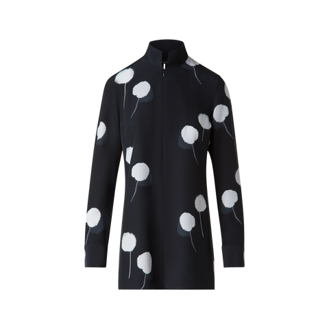 Tunic Blouse in Silk with Dandelion Print