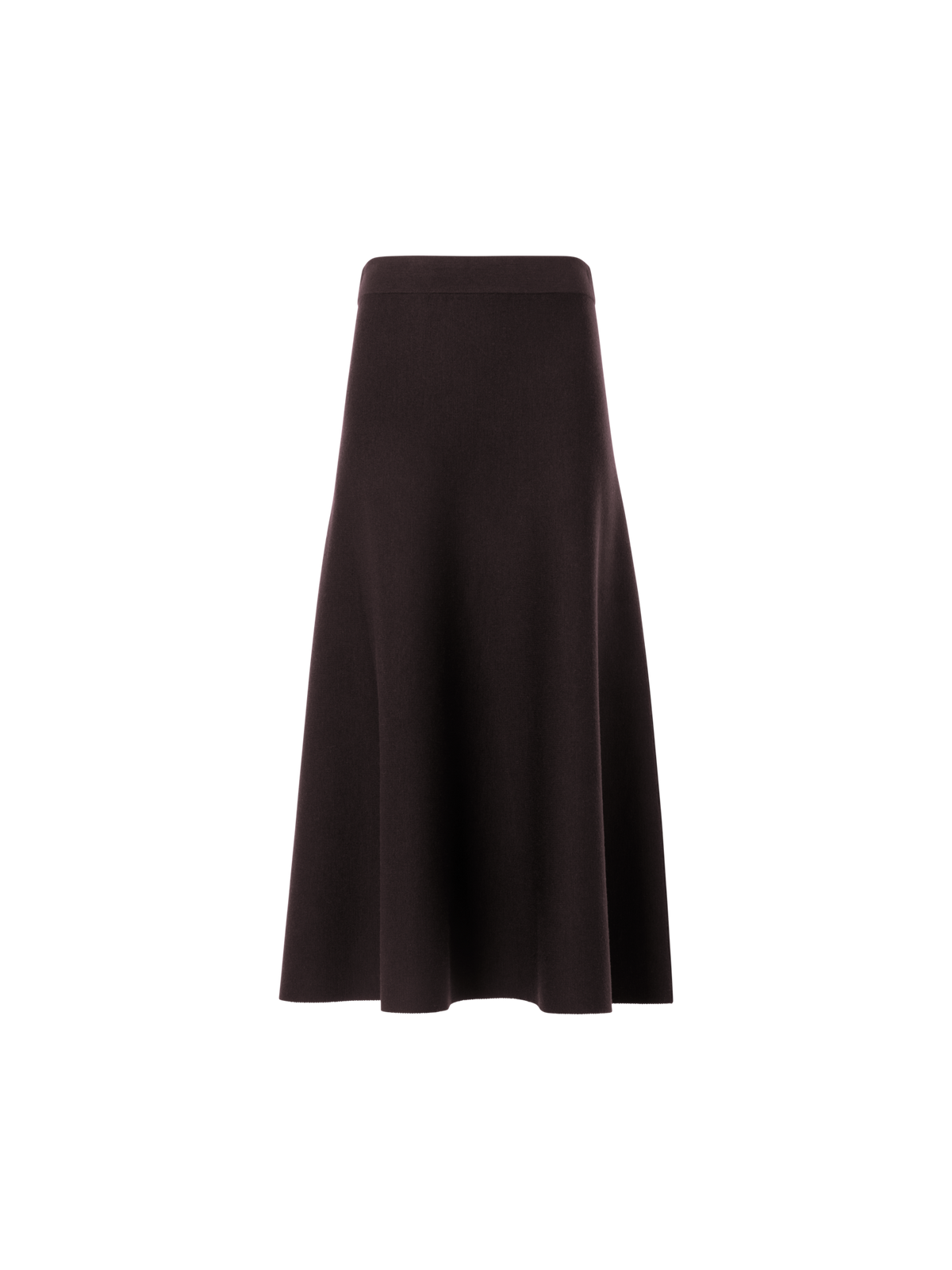 Designer Milano Knit Flared Midi Skirt - brown