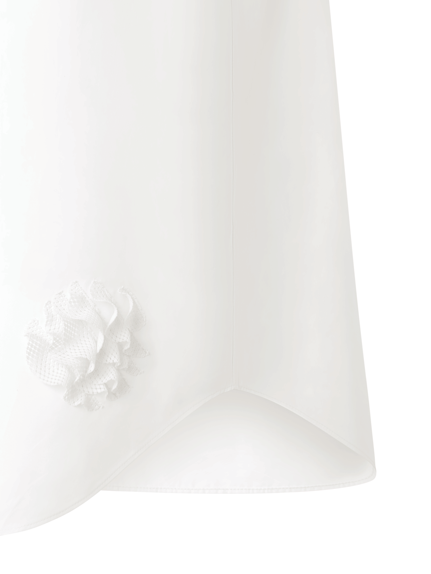 Designer Tunic Blouse with 3D Carnation Detail - neutral - ecru - white