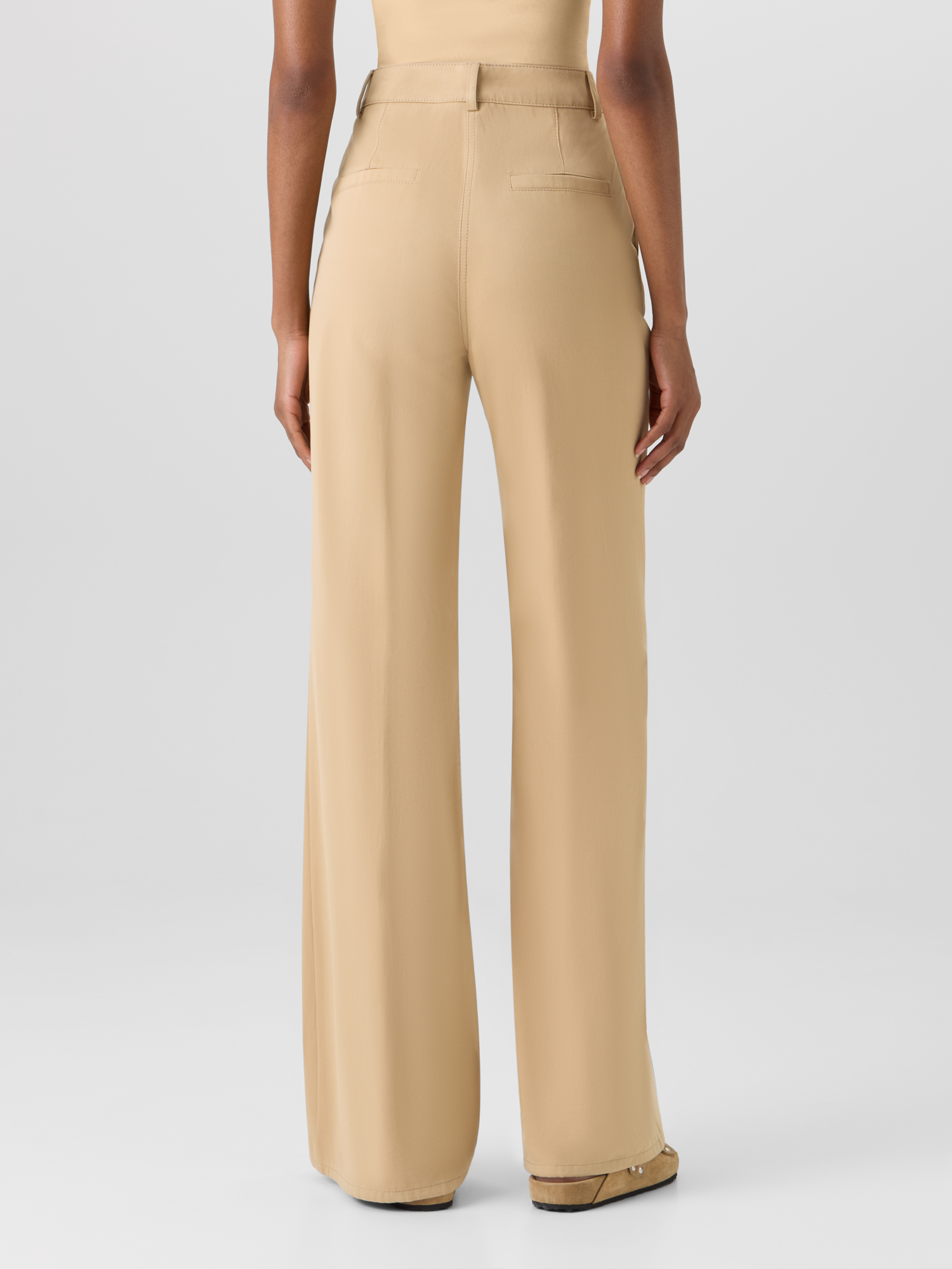 Designer Celia Bootcut Pants in Cotton Gabardine - beige 