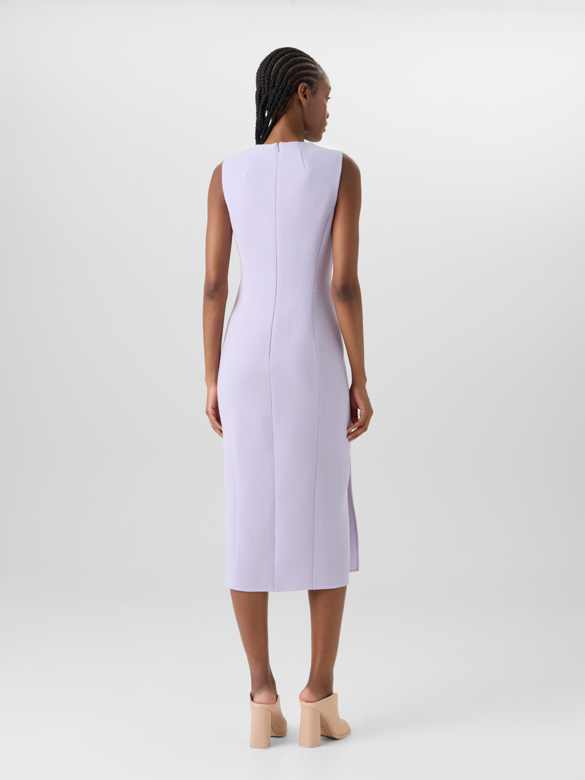 Designer Sleeveless Wool-Crêpe Double-Face Sheath Dress - pastel #editorial