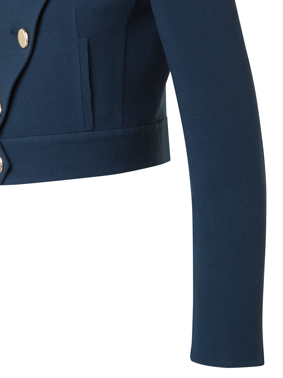 Designer Asymmetrical Short Jacket in Wool Double-Face - neutral - navy - blue