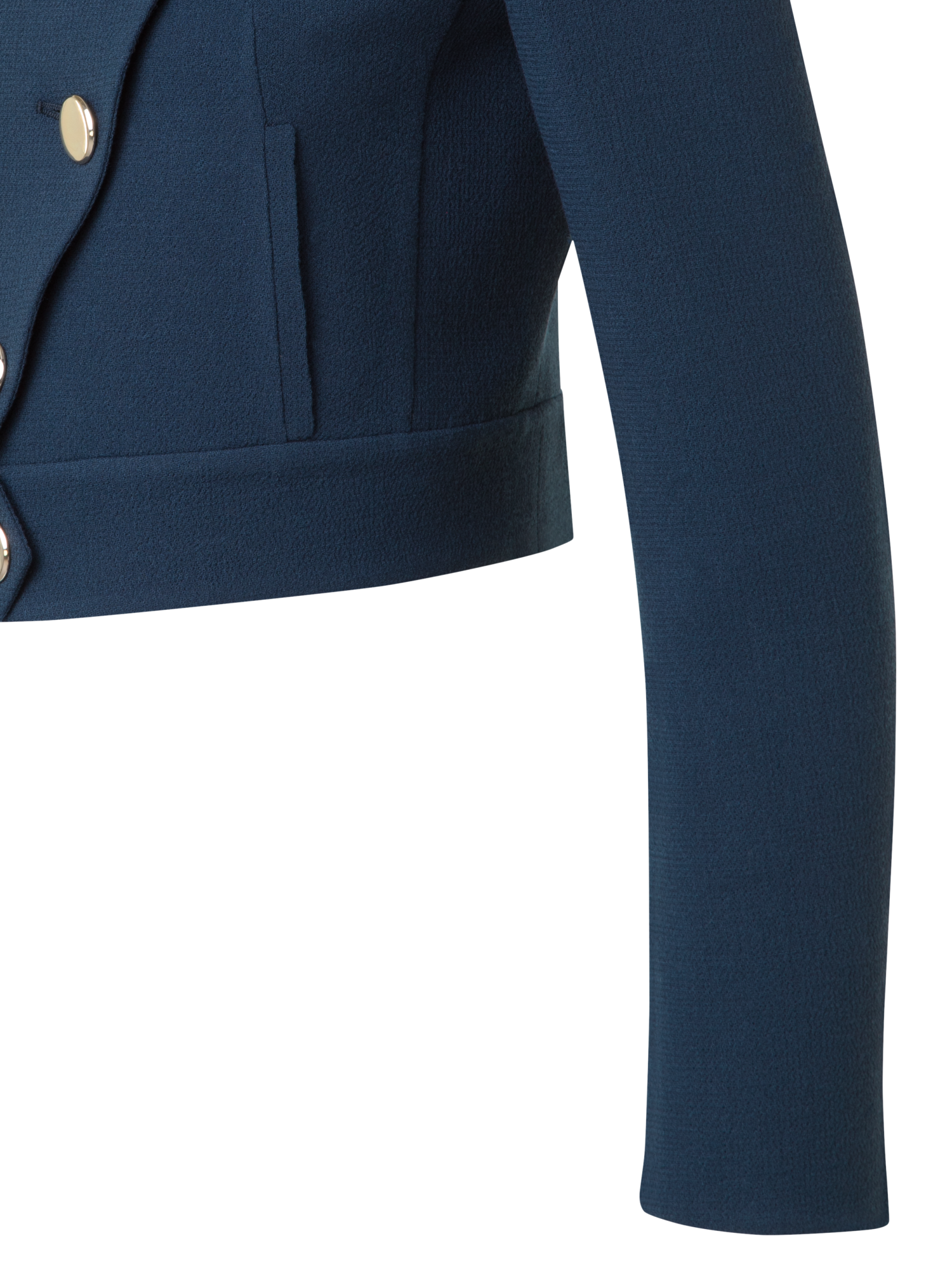 Designer Asymmetrical Short Jacket in Wool Double-Face - neutral - navy - blue