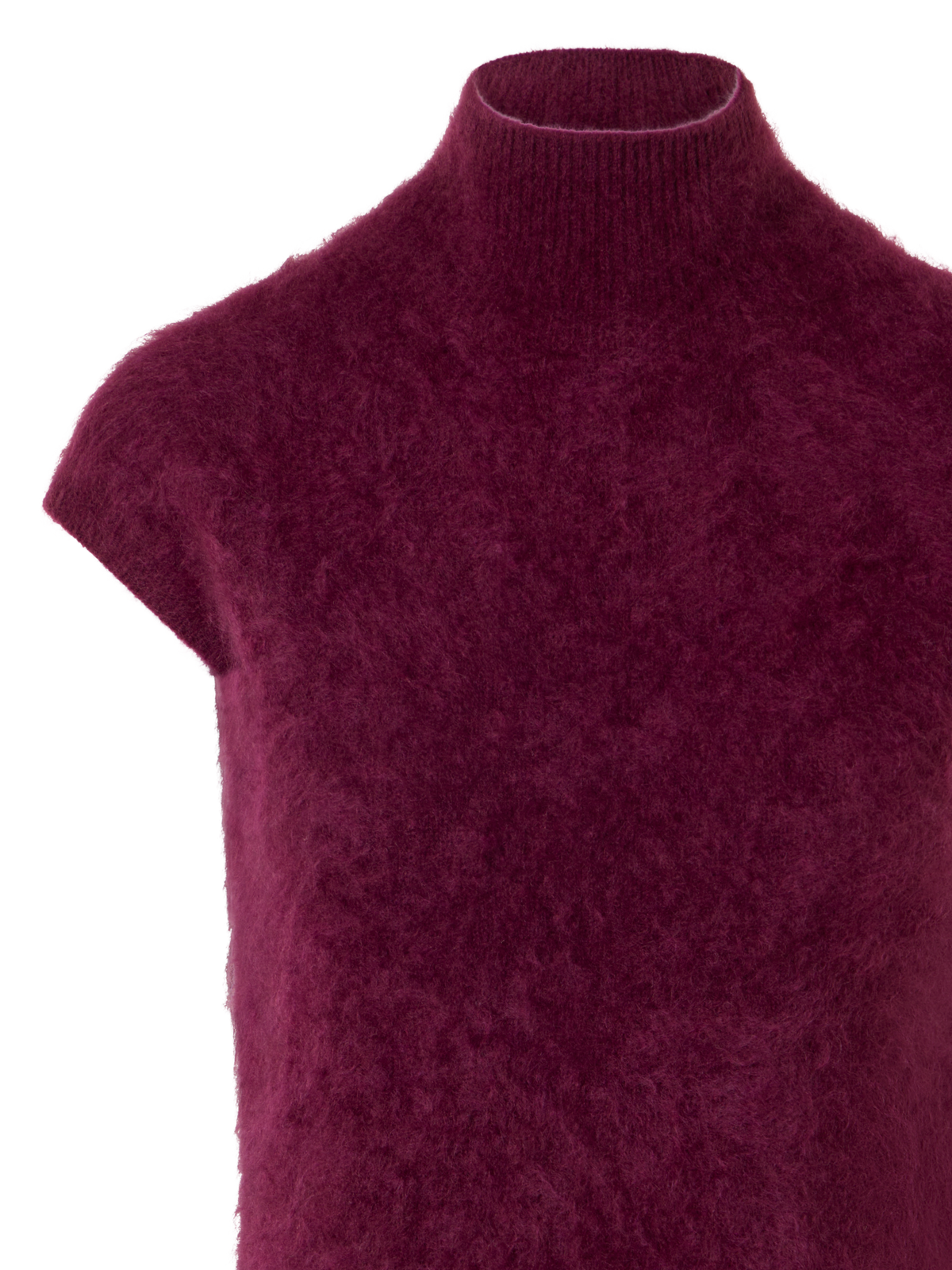 Designer Cloud Cashmere Mock Neck Top - red